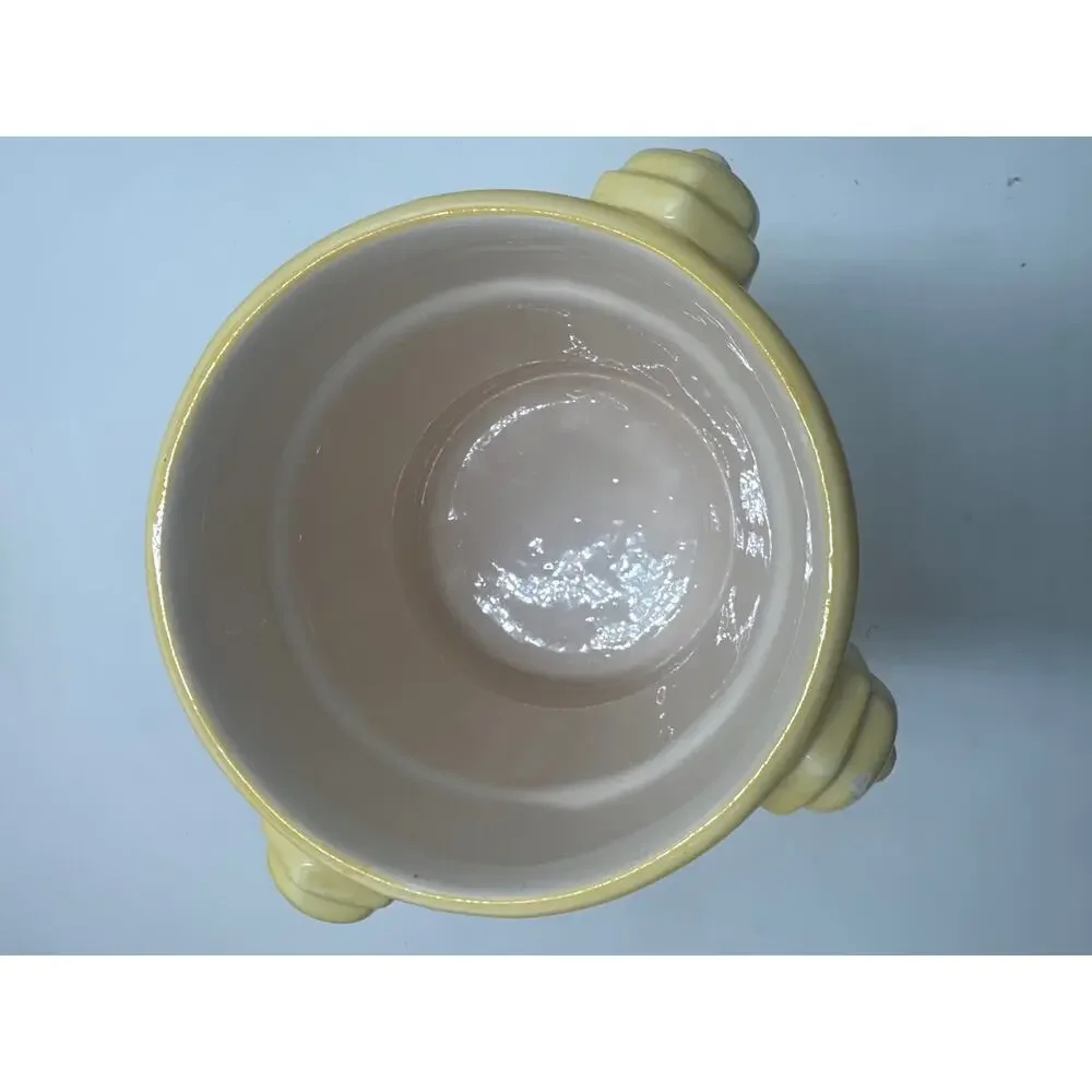 MSRF Inc Fire Hydrant Cookie Jar Yellow Ceramic Checkerboard 12